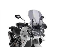 Puig 9656H Bulle Touring haut et aérodynamique en acrylique CN de 4 mm avec profil arrondi, zone supérieure plate et déflecteurs améliorant la protection, Fumé