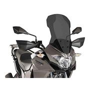 Puig 9710F Bulle Touring haut et aérodynamique en acrylique CN de 4 mm avec profil arrondi, zone supérieure plate et déflecteurs améliorant la protection, Fumé Foncé