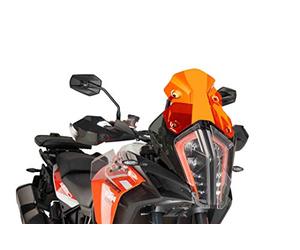 Puig 9716T Bulle Sport compacte et aérodynamique en acrylique haute résistance aux chocs, avec profil arrondi et design sportif qui améliore la protection et la visibilité, Orange
