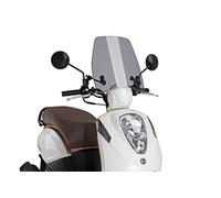Puig 9775H Trafic and Urban Flyscreen aerodynamic Urban Polycarbonate Screen, 3 mm Thick, with Rounded Profile and Wind Protection for Daily Riding, Smoke