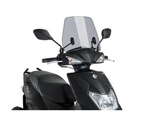 Puig 9792H Trafic and Urban Flyscreen aerodynamic Urban Polycarbonate Screen, 3 mm Thick, with Rounded Profile and Wind Protection for Daily Riding, Smoke