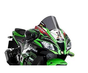 Puig 9849F Bulle R-Racer sportive aérodynamique haute performance fabriquée en PMMA de 3 mm avec design racing optimisé pour améliorer protection et stabilité, Fumé Foncé