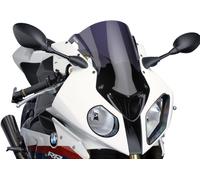 Puig 5205F Bulle Z-Racing aérodynamique et sportive en acrylique de 3 mm avec double hauteur et canaux latéraux améliorant protection et stabilité, Fumé foncé