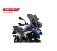 Puig 21795F Bulle Touring Plus extra haute et aérodynamique en acrylique haute résistance avec profil arrondi maximisant la protection et le confort sur route, Fumé Foncé