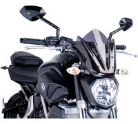 Motoplastic Pare-brise 7015 Dôme Naked New Generation Compatible YAMAHA MT-07 2014-2017 Fumé foncé