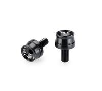 Puig 21626N Embouts de guidon Speed en aluminium usiné avec design compact et style racing pour la réduction des vibrations, Noir