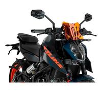 Puig 21997T Naked New Generation Sport sportive et aérodynamique en acrylique de 3 mm avec design surélevé qui améliore la protection et maintient une large visibilité, Orange