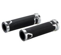 Puig Poignées Revving, noir 22 mm, Argent, Paire