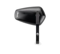 Puig 21633N Rétroviseurs embout de guidon en aluminium usiné avec design pliable et fonction aérodynamique intégrée, Noir