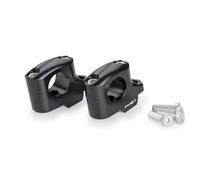 Puig 22141N Rehausseurs Pullback fabriqués en aluminium usiné avec anodisation pour élever de 25 mm et rapprocher de 16 mm le guidon, améliorant l’ergonomie et le confort de conduite, Noir