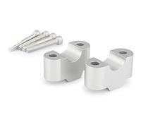 Puig 21810P Rehausses de guidon usinées en aluminium anodisé avec design Hi-Tech pour améliorer l’ergonomie et le contrôle de conduite, Argent