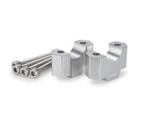 Puig 22183P Rehausses de guidon usinées en aluminium anodisé avec design Hi-Tech pour améliorer l’ergonomie et le contrôle de conduite, Argent