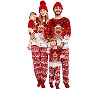 Puimentiua Pyjama Noel Combinaison Pyjama Femme Pyjama Noel Famille Chaud Et Doux NoëL Pyjamas Maison Costume Ensemble,01,Mom L