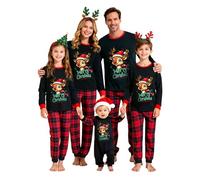 Puimentiua Pyjama Noel Combinaison Pyjama Femme Pyjama Noel Famille Chaud Et Doux NoëL Pyjamas Maison Costume Ensemble,15,Mom M
