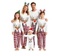Puimentiua Pyjama Noel Combinaison Pyjama Femme Pyjama Noel Famille Chaud Et Doux NoëL Pyjamas Maison Costume Ensemble,12,Mom XXL