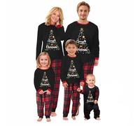 Puimentiua Pyjama Noel Combinaison Pyjama Femme Pyjama Noel Famille Chaud Et Doux NoëL Pyjamas Maison Costume Ensemble,32,Mom M