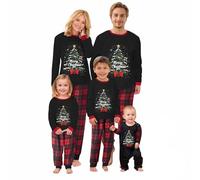 Puimentiua Pyjama Noel Combinaison Pyjama Femme Pyjama Noel Famille Chaud Et Doux NoëL Pyjamas Maison Costume Ensemble,26,Mom M