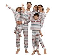 Puimentiua Pyjama Noel Combinaison Pyjama Femme Pyjama Noel Famille Chaud Et Doux NoëL Pyjamas Maison Costume Ensemble,08,Mom L