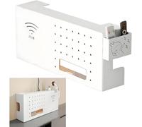 PUIOTEAI Boîte de Rangement pour Routeur WiFi, Étagère de Stockage de Routeur sans Fil, TV Décodeur Boîte de Rangement Murale, Étagère de Routeur Murales(White)