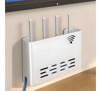 PUIOTEAI Cache Box, Meuble Box Internet, Support Mural Routeur WiFi des Boite Rangement Cable pour Rassemble tous les fils, fixer ton box internet au mur(Size:M)