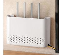 PUIOTEAI Rangement Box Internet, Boîte de Rangement pour Routeur WiFi, Étagère de Rangement Murale WiFi, pour Composants TV, Étagère WiFi Décoration Murale pour Salon Chambre Bureau(Size:30x6x22cm)