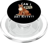 Puis-je caresser un chat Kitty Hikers Funny Lion Meme Animal Lover PopSockets PopGrip pour MagSafe