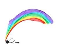 Puis voile de soie de danse, Puis voile de soie de danse multicolore | Streamer avec ruban coloré avec drapeau en soie - Élégant Streamer Puis de danse du ventre, Voile avec écharpe en soie de couleur