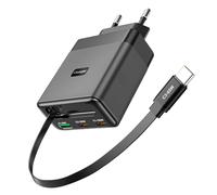 Puiseno Chargeur USB C 295 W + câble rétractable USB-C de 65 W, chargeur rapide pour ordinateur portable 3 ports, bloc d'alimentation multiple GaN, chargeur PD compatible avec MacBook, iPhone 17/16/15
