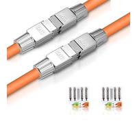 Puiseno Lot de 2 connecteurs de câble réseau Cat 7 sans outil - Connecteur RJ45 Cat7 - Adaptateur pour câble de pose LAN - Connecteur Ethernet Cat pour câble d'installation - 10 Gbit/s