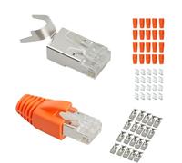 Puiseno Lot de 20 fiches réseau 10 Gbps RJ45 Cat 7 avec aide à l'enfilage et protection anti-torsion 8 broches compatible avec Cat7 Cat 6A pour Switch/TV/PS4/ADSL/Modem/TV Box/routeur/PC