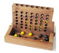 PUISSANCE 4 pour 2 joueurs à partir de 6 ans. Jeu de société familial de placement et de stratégie en bois massif aux normes CE. Marque française Le Délirant. rangement facile voyage, parties rapides.