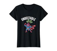 Puissance de Super-héros imbattable Betterave T-Shirt Graphique avec Valeur, Femme, Noir, S
