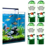 Puissant Comprimé de Purification de L'eau pour Aquarium,4PCS Comprimé Portables de Purification de L'eau pour Aquarium,Comprimés de Nettoyage de L'eau pour Aquarium,Aquarium Water Purification Tablet