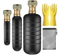 Puissant ensemble de 3 tailles de réservoir de vidange en caoutchouc robuste - Installation simple - Convient pour tuyaux de 2,5 cm à 15,2 cm - Outil de vidange compatible avec les tuyaux d'arrosage