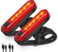 Puissant feu arrière de vélo à LED étanche et Rechargeable par USB（2 pcs）
