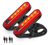 Puissant feu arrière de vélo à LED étanche et Rechargeable par USB（2 pcs） YYV