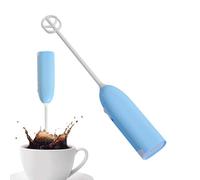 Puissant mousseur à lait - Machine électrique à mousse de lait avec fouet en acier inoxydable, mélangeur à piles pour poudre de protéines, mousseur portable facile à nettoyer et fouet à main - Pour