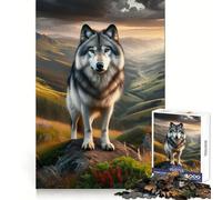 Puissant Puzzle de 1000 pièces Loup pour Adolescents, Jouet cognitif, Loisir Doux, Motif à Assembler, œuvre d'art 50x75cm