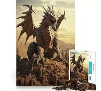 Puissant Puzzle de 1000 pièces représentant Un Dragon Antique, idéal pour Les Adultes Jeu intellectuel et Relaxant, découpe de qualité et œuvre d'art 38x52cm