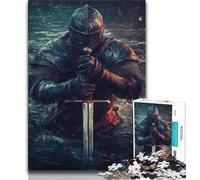 Puissant Puzzle de Chevalier médiéval 1000 pièces pour Adolescents, pour Tuer Le Temps en Vacances, Chaque pièce est Unique - Jeu Familial Stimulant et Amusant (38x26cm)