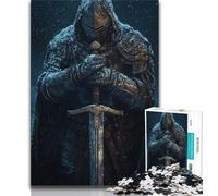 Puissant Puzzle de Chevalier médiéval 1000 pièces pour Adultes, pour Tuer Le Temps en Vacances, Chaque pièce est Unique - Jeu Familial Stimulant et Amusant (75x50cm)