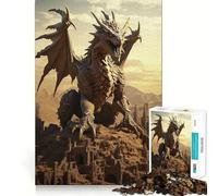 Puissant Puzzle de Dragon Ancien pour Adultes, 1000 pièces, Jeu Intelligent, Lien Familial, découpe précise, Cadeau saisonnier 38x26cm