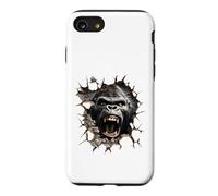 Puissant Rugissement Gorille Qui Traverse Le Mur Coque pour iPhone SE (2020) / 7/8
