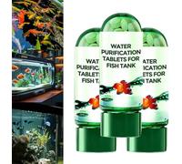 Puissante tablette de purification de l'eau pour aquarium, tablettes de purification d'eau portables pour bronzer, élimine tous les types de turbidité de l'eau de l'aquarium (3 pièces)