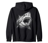 Puissantes mâchoires de Requin Ouvertes esquisses de Vie Marine Sweat à Capuche