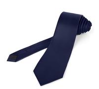 Puistr Cravate XL pour homme extra longue de 8,5 cm de couleur unie + coffret cadeau, bleu marine, Medium