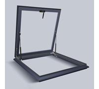 Puits de lumière en Aluminium, fenêtre de Toit, Double vitrage, Ventilation Manuelle, rectangulaire, Convient aux combles et vérandas, 60 x 60 cm / 23,6 x 23,6 Pouces.