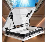 Puits de toit LED pour grille d'aération de toit de camping-car, trappe universelle en acrylique double couche, fenêtre de camping-car avec lumière intégrée, convient pour camping-cars, remorques et