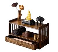 Puja Table avec tiroir, autel de méditation bouddhiste pour prière et culte, rangement de bureau pour bocaux plantes livres