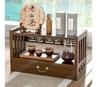 Puja Table d'autel avec tiroir, table de méditation, statues bouddhistes en bambou, autel de sanctuaire de style oriental utilisé pour les personnes décédées/bouddhistes/thé à la maison/personnel
